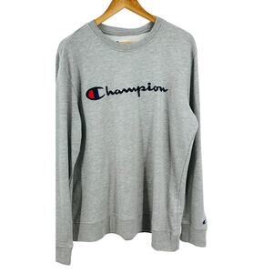 Champion Gray French Terry‎ Crew Neck Sweatshirt Men’s Large